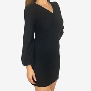 Madewell Balloon Sleeve Mini Dress Extra Small Black Cotton Minimalist Office